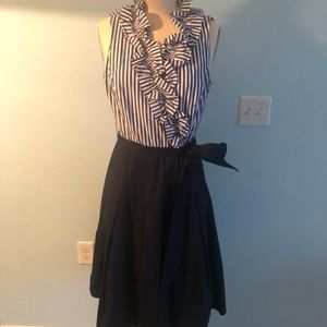 Ruffle neck sleeveless dress